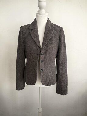 VINCE Women's Brown Wool Blend Jacket Blazer Size 10